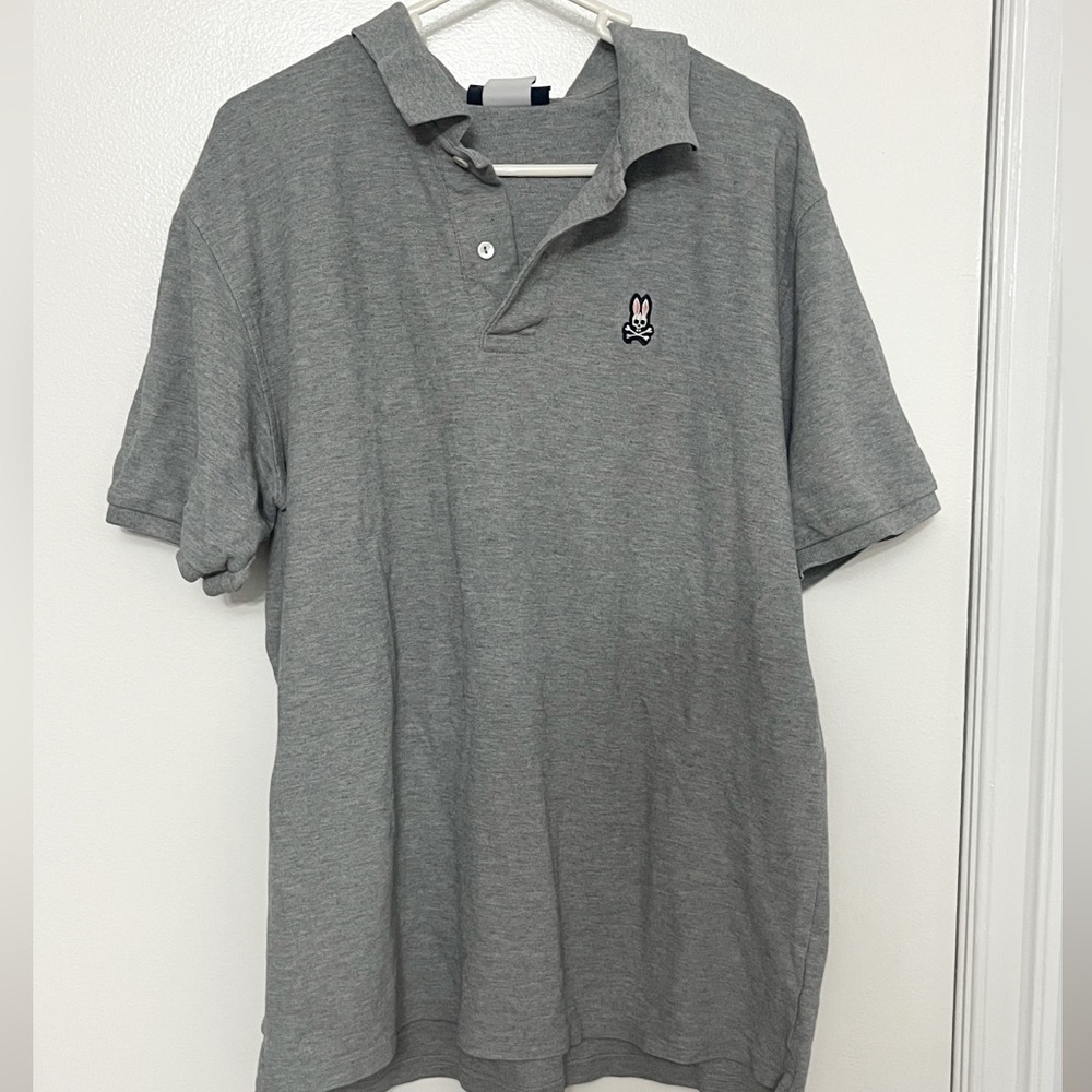 Psycho Bunny Men’s Polo Shirt Gray Classic Pique Polo Sz. 8 XXL